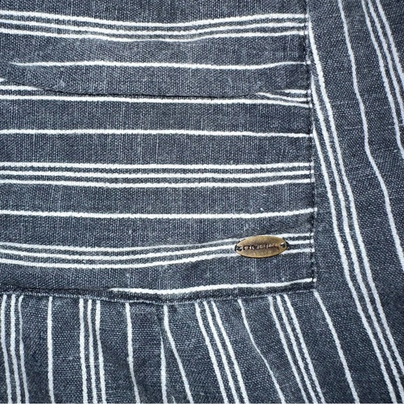 O’Neill halter romper jumper shorts jumpsuit striped buttons tie straps beach M - Picture 3 of 9